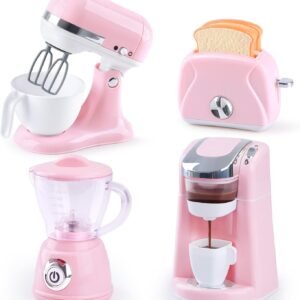 Kids Toy Kitchen Sets, Play Kitchen Accessories for Kids Ages 4-8 3-5, Kitchen Appliance Toys, Blender, Coffee Maker Machine, Mixer, Toaster, Pretend Play Toys for 4 Year Old Girls Toddlers 3-5