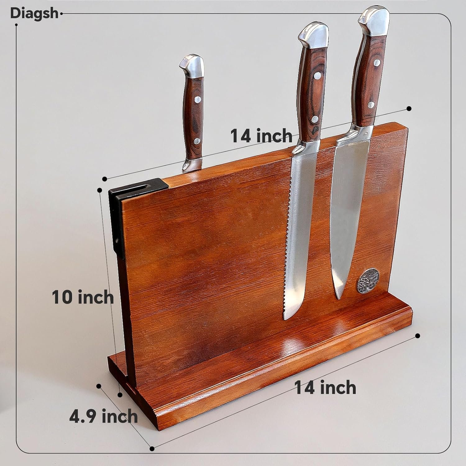 Knife Set with Block, Magnetic Knife Block Set with Knives for Home Chefs and Professionals, Safe Storage - Image 2