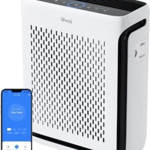 LEVOIT Air Purifier for Home Large Room Up to 1073Ft² with Air Quality Monitor, AHAM VERIFIDE, Smart WiFi, Washable Pre-Filter, HEPA Sleep Mode for Pets, Allergies, Dust, Pollen, Vital 100S-P, White