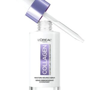 L'Oreal Paris Collagen Moisture Filler Moisture Bounce Face Serum, Glow Serum with Collagen, Glycerin, and Squalane for Bouncy, Radiant, Hydrated Skin, Includes Sample