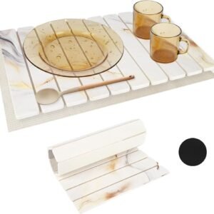 Large Stone Drying Mat for KitchenCounter,24"(L)×16"(W),Collapsible Absorbent Diatomaceous Earth Dish Drying Mat,Quick-Dry Draining Mat for Dishes Cookware Bottles Cups, Match Any Countertop