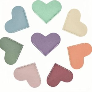Leather Heart Bookmarks - OOEOO 8 Pieces Cute Corner Page Book Marks Gifts for Reading Women Teachers Students Book Lovers, for School Office Home Supplies(8PC Colors A)