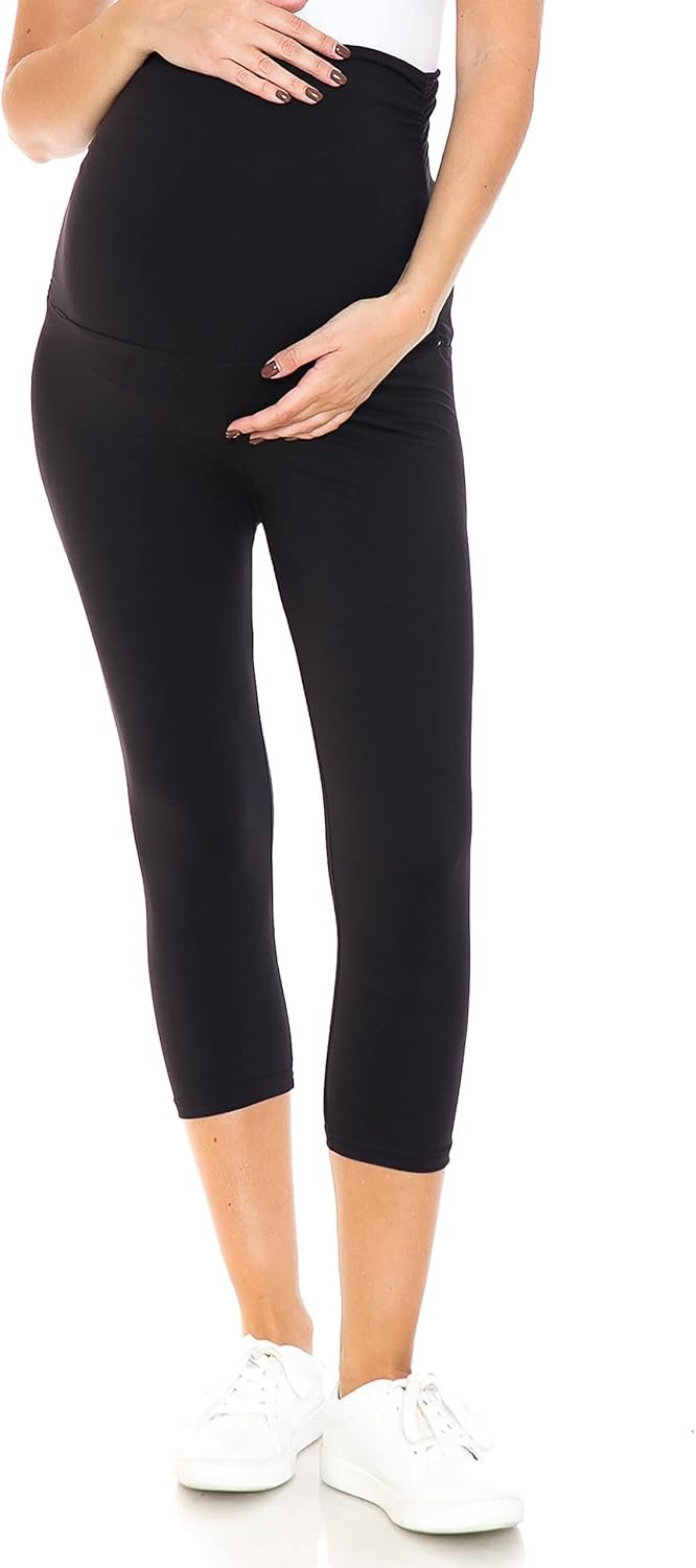Leggings Depot Women's Maternity Leggings Over The Belly Pregnancy Casual Yoga Tights - Image 2