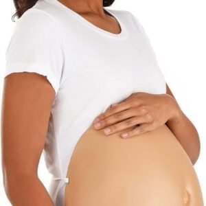 Light Skinned Pregnant Belly Costume Accessory | Adult Light Weight EVA Foam Medium Stomach with Belly Button Detail