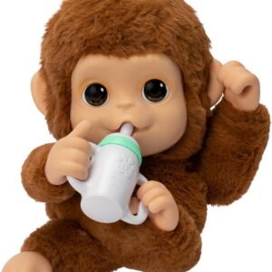 Little Live Pets My Baby Monkey Mango, 50+ Sounds and Reactions, Plush Interactive Monkey Toy Set with Accessories, Interactive Pets for Kids Ages 4+