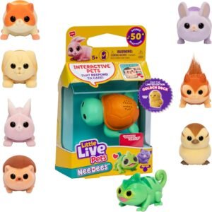 Little Live Pets Needees Electronic Toys, 1 Interactive Wearable Toy Pet with 50+ Sounds and Score Tracker, Portable Pet Toys for Kids of Ages 5+ - Styles May Vary