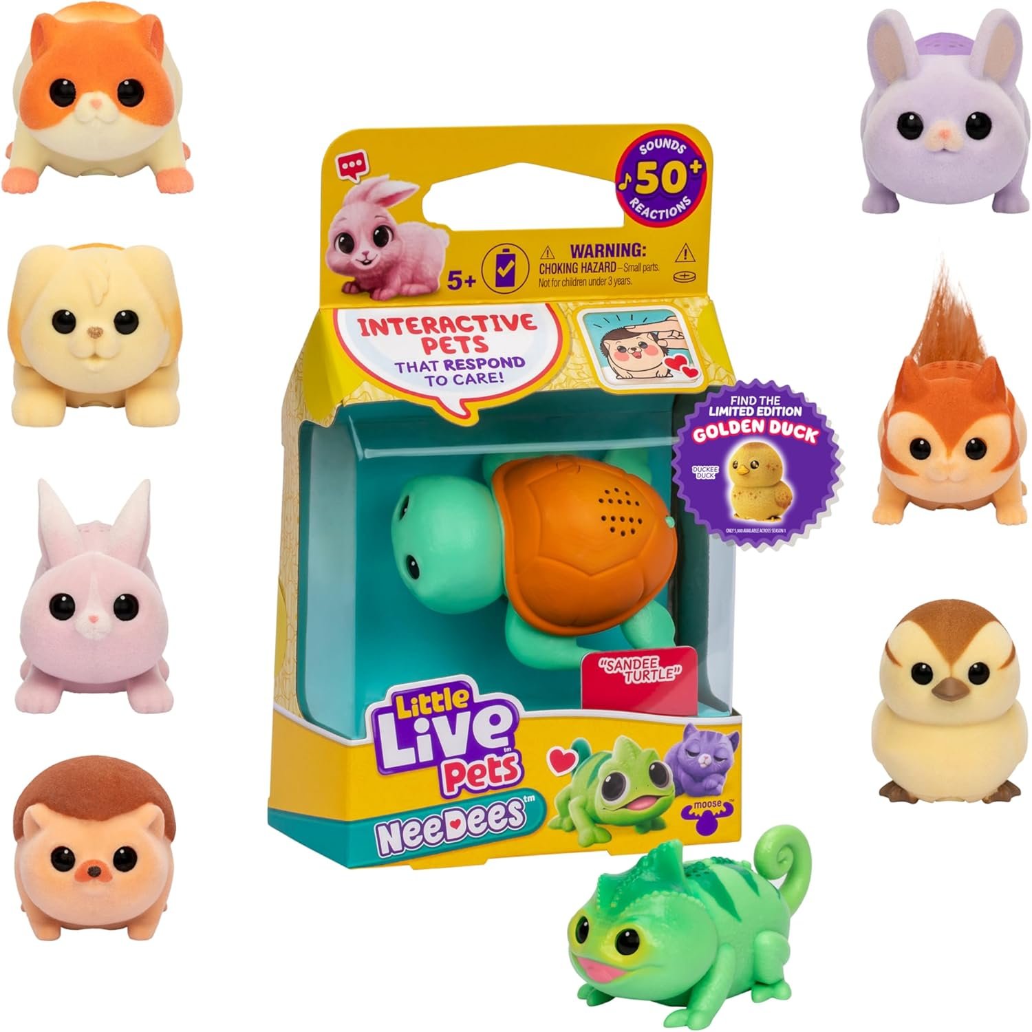 Little Live Pets Needees Electronic Toys, 1 Interactive Wearable Toy Pet with 50+ Sounds and Score Tracker, Portable Pet Toys for Kids of Ages 5+ - Styles May Vary