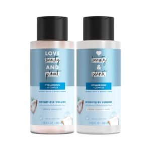 Love Beauty And Planet Volume and Bounty Thickening Shampoo and Conditioner For Hair Volume and Fine Hair Care Coconut Water & Mimosa Flower, Paraben Free, Silicone Free, and Vegan 13.5 oz 2 count