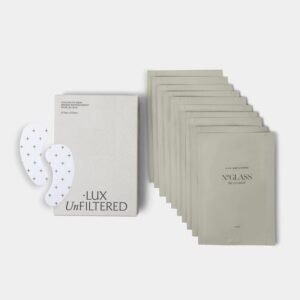 + Lux Unfiltered Cooling Under Eye Patches - Anti-Slip Caffeine Infused Korean Eye Mask - Reduces Puffiness, Brightens, & Hydrates Skin - Fragrance Free, Vegan, & Cruelty Free - 10 Count