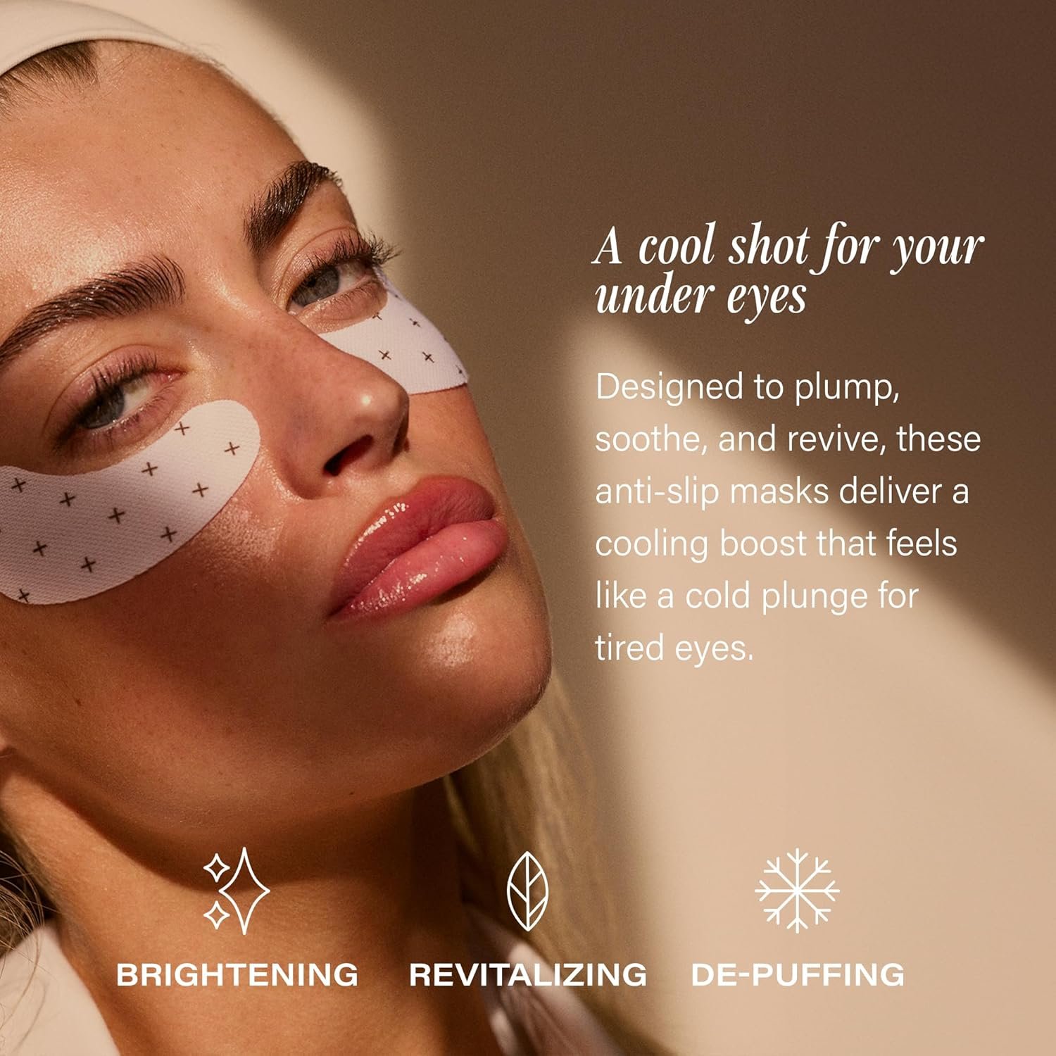 + Lux Unfiltered Cooling Under Eye Patches - Anti-Slip Caffeine Infused Korean Eye Mask - Reduces Puffiness, Brightens, & Hydrates Skin - Fragrance Free, Vegan, & Cruelty Free - 10 Count - Image 2