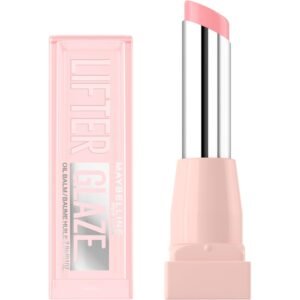 MAYBELLINE Lifter Glaze Oil Balm with Hyaluronic Acid and Hydrating Oil Blend, Lip Balm with 24HRs of Smooth, Moisturizing Shine, Pink Drip (Sheer Baby Pink)