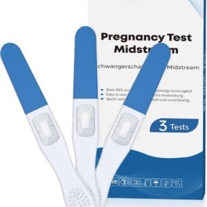 MOMMED Pregnancy Test Midstream Sticks, 3 X Individually Wrapped Home Pregnancy Test, Results in Fastest 1 Minute, HCG Testing Kit, Accurate & Rapid Detection