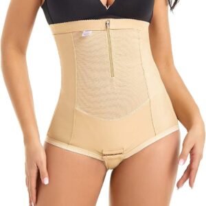 MOVWIN Postpartum Belly Wrap C Section Panties Belly Band Abdominal Compression Corset Girdle Shorts with Zipper
