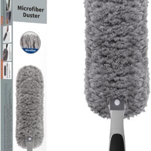 MR.SIGA Lint Free Microfiber Duster, Washable Duster for Household Cleaning Gray
