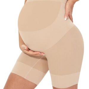 MUSIDORA Seamless Maternity Shapewear - Pregnancy Belly Support, Prevent Thigh Chafing, Baby Shower and Photography S-3XL