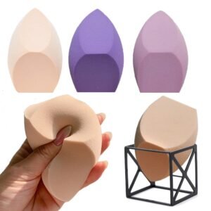 Makeup Sponge Blender & Holder, SOFT Beauty Makeup Blender Puff Foundation Face Sponges Set, Applicator Beauty Blending Blenders with 1 Sponge Holder, Concealer Sponge for Liquid Powder Sunscreen