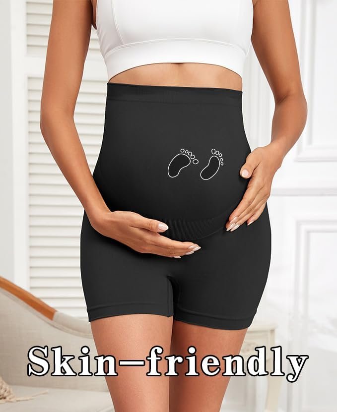Maternity Shapewear Seamless Underwear Over Bump Pregnancy Shorts High Waist Panties Under Dress Belly Support - Image 2