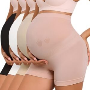 Maternity Shapewear Underwear for Under Dress Seamless Pregnancy Shorts Over Bump Belly Support Panties
