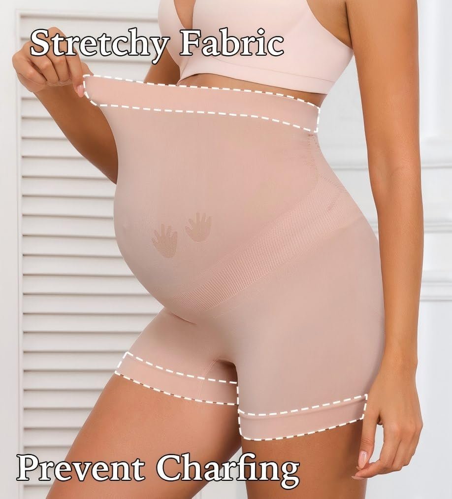 Maternity Shapewear Underwear for Under Dress Seamless Pregnancy Shorts Over Bump Belly Support Panties - Image 2
