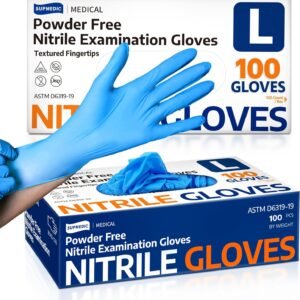 Medical Soft Max™ Nitrile Exam Gloves, 100 Count Latex-Free Powder-Free Non-Sterile Food Safe Disposable Glove, Blue