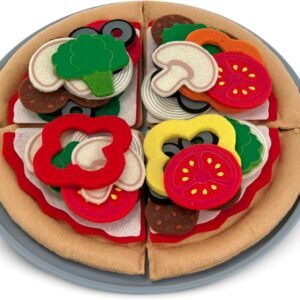 Melissa & Doug Felt Food Mix And Match Pizza Play Food Set - 42 Pieces Felt Pizza Play Set For Kids Kitchen, Pretend Toy For Toddlers And Kids Ages 2+