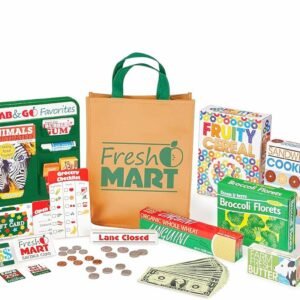 Melissa & Doug Fresh Mart Companion Set, Grocery Store Pretend Play Toys, Toy Kitchen Accessories & Play Food, Preschool Learning Toys for Girls & Boys 3+