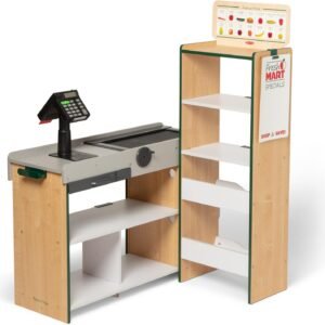 Melissa & Doug, Fresh Mart Pretend Grocery Store, Kids Cash Register with Scanner, Shelves, & Conveyor Belt, Kids Toys for Girls & Boys