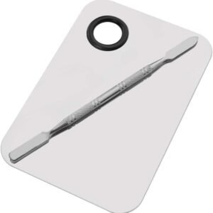 Miamay 6 by 4 Inches Makeup Palette Stainless Steel Palette Cosmetic Artist Mixing Palette with 6 Inches Spatula Tool