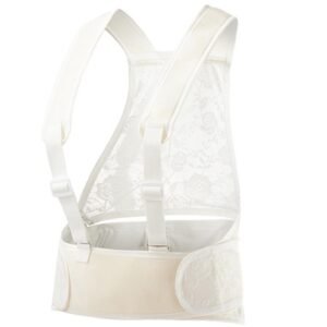 Mikikit Maternity Belly Support Band with Shoulder Straps, Adjustable Pregnancy Belly Belt for Late Pregnancy, Breathable Waist and Abdomen Support, One Size for Pregnant Women