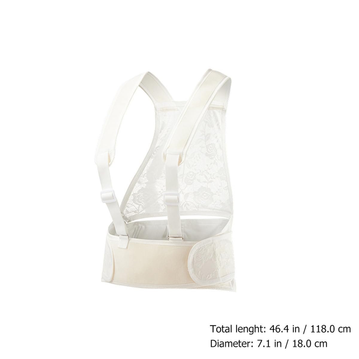 Mikikit Maternity Belly Support Band with Shoulder Straps, Adjustable Pregnancy Belly Belt for Late Pregnancy, Breathable Waist and Abdomen Support, One Size for Pregnant Women - Image 2