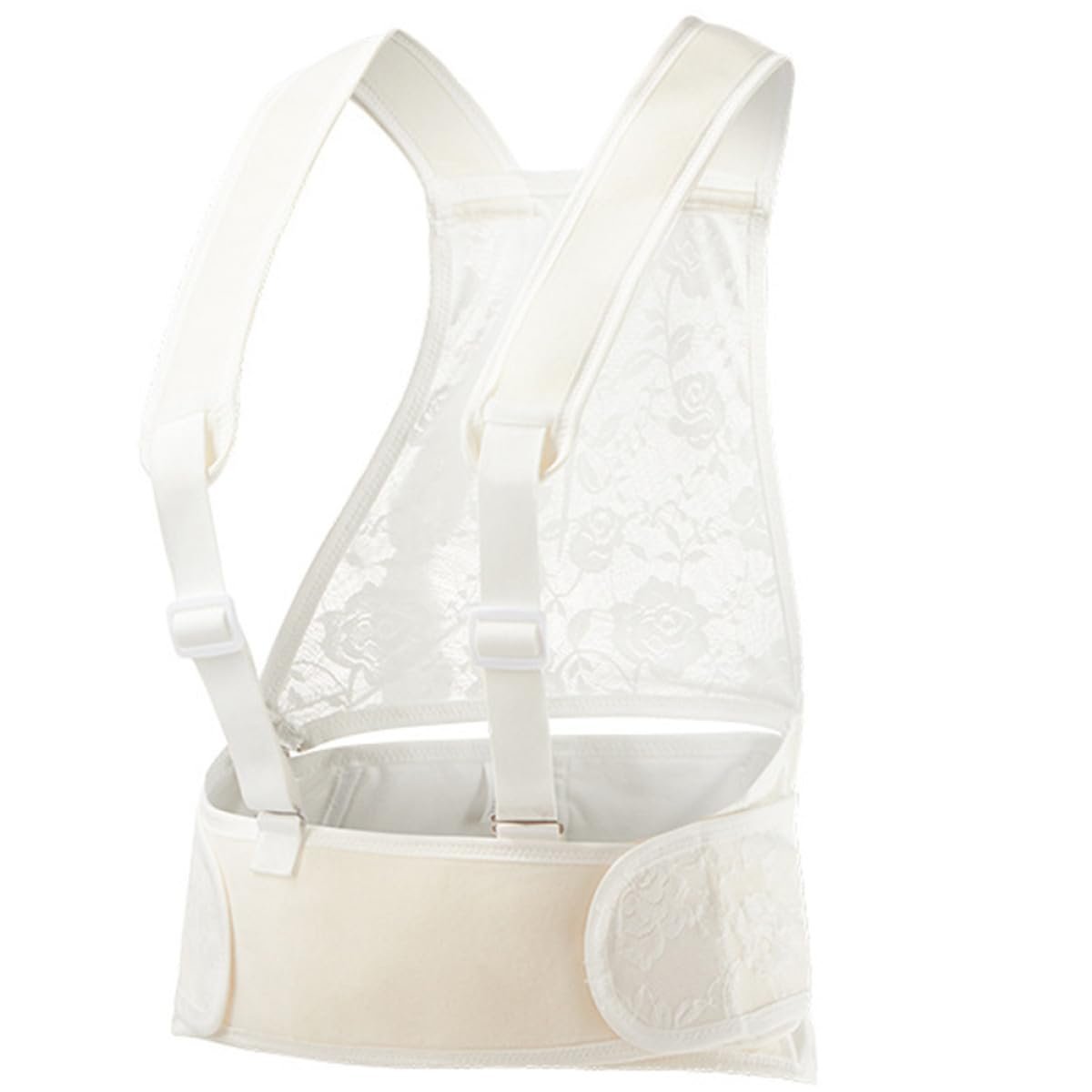 Mikikit Maternity Belly Support Band with Shoulder Straps, Adjustable Pregnancy Belly Belt for Late Pregnancy, Breathable Waist and Abdomen Support, One Size for Pregnant Women