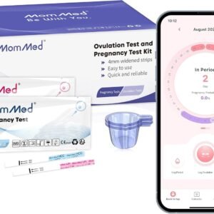 MomMed Ovulation Predictor Kit (HCG25-LH100), with 25 Pregnancy Test and 100 Ovulation Test Strips, Easy to Use Ovulation and Pregnancy Tests with 125 Urine Cups, Accuracy Fertility Test, OPK Test