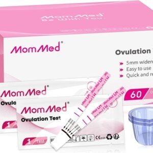 MomMed Ovulation Test Strips (LH60) with 60 Collection Cups, Reliable LH Surge Predictor OPK Kit, Accurately Track Ovulation Test, High Sensitivity Result for Women Home Testing