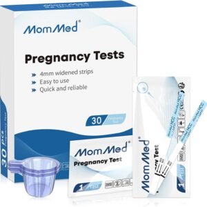MomMed Pregnancy Test, 30 HCG Pregnancy Test Strips for Early Detection, Over 99% Accurate, 30 Free Urine Cups, Bulk Pregnancy Tests for Home Use, Pruebas de Embarazo
