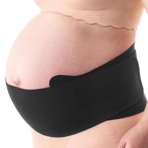 Momcozy Belly Bands for Pregnant Women, One-Piece & Portable Pregnancy Belly Band with Ergonest Back Support & Breathable Fabric – Adjustable Maternity Belt for Small/Round/High-Carrying Belly