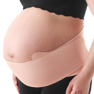 Momcozy One-Piece Maternity Belly Band for Pregnant Women, Portable & Adjustable Pregnancy Support Belt with Back Support & Breathable Fabric – Fits Small/Round/High-Carrying Belly