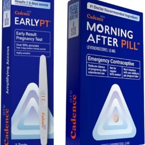 Morning After Pill Emergency Contraceptive, 1 Table 1.5mg Levonorgestrel & Pack of 2 EarlyPT Early Pregnancy Test, Over 99.9% Accurate, Clear Results in 5 Minutes