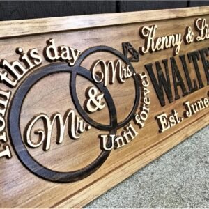 Mr and Mrs Sign | Wood Wedding Gift | Wooden Bridal Shower Gift | Custom Engagement Sign | Established Marriage Decor | Personalized Couple Gift | Last Name Established Sign | Anniversary