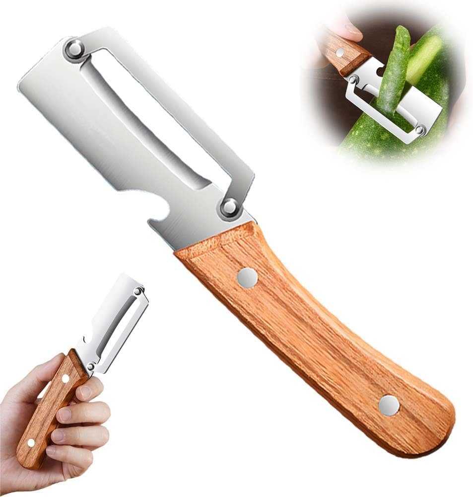 Multi Functional Vegetable Peeler for Kitchen, Ultra Sharp Stainless Steel Veggie, Fruit, Carrot, Orange & Potato Peeler with Ergonomic Handle, Julienne Peeler & Bottle Opener, Fruit Peeler (1pc)
