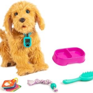 My Fuzzy Friends Moji Interactive Labradoodle - Plush Interactive Dog Toy for Boys and Girls, Loveable and Lifelike Companion Pet, Brown