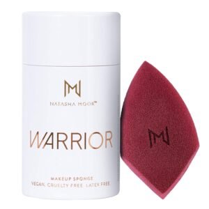 NATASHA MOOR Makeup Blender “Warrior” - Velvety Microfiber, Premium, Vegan, Latex-Free - Ideal for Flawless Makeup Application, Undereye Concealing, Contouring - Beauty Blender Sponge for Blending