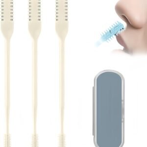 Nasal Hair Cutter Portable Travel Essentials for Men Women,2026 Nostril Hair Removal Tools Double Sided Indoor Outdoor,360° Rotating Manual Nose Hair Trimmer (Beige, 3 Pcs)