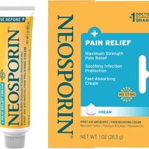 Neosporin + Maximum-Strength Pain Relief Dual Action Cream, First Aid Topical Antibiotic and Analgesic Cream for Soothing Infection Protection & Wound Care of Minor Cuts, Scrapes & Burns, 1 oz