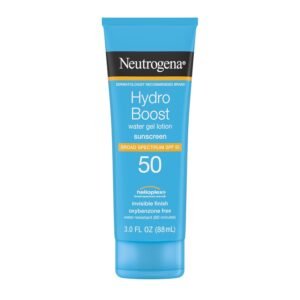 Neutrogena Hydro Boost Water Gel Sunscreen SPF 50, Oil‑Free Hydrating & Water‑Resistant Face & Body Sunscreen Lotion, Non‑Greasy, Broad Spectrum, Lightweight Moisturizer, 3 fl oz