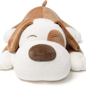 Niuniu Daddy 15" 1.9 Pound Weighted Stuffed Animals Brown Puppy Plush Toy Pillow - Kawaii Stuffed Animal for Kids, Toddlers & Teens - Soft Room Decor