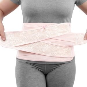 Nuliie Postpartum Belly Band with V-Shaped Cross Support, Breathable Postpartum Belly Band for Use After C-Section or Vaginal Birth, Adjustable Belly Binder Postpartum for Daily Postpartum Wear, XL