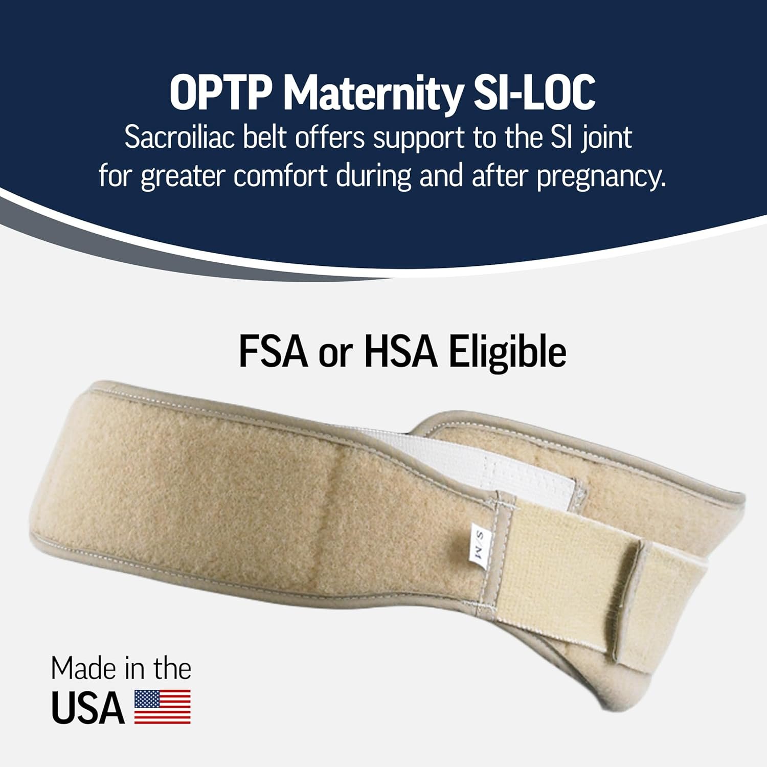 OPTP Maternity SI-LOC Support Belt – Comfortable Compression Pelvic Support Belt For Pregnancy and Postpartum SI Joint Belts for Women, Made in the USA – Small/Medium - Image 2