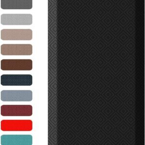 Ophanie Kitchen Mats for Floor, 3/4 Inch Thick Kitchen Rugs, 24'' x 70'' Anti Fatigue Standing Cushioned Mat, Waterproof,Comfort Ergonomic Mat for Office, Home, Sink, Black Non-Slip Bottom
