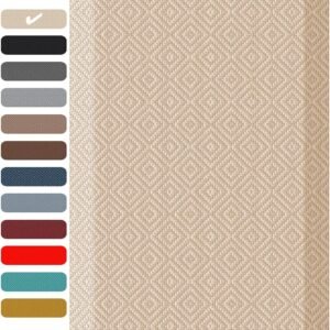 Ophanie Kitchen Mats for Floor, 3/4 inch Thick, 20x32 Anti Fatigue Christmas Cushioned Mat, Kitchen Rug, Waterproof, Comfort Ergonomic Standing Mat for Office, Home, Sink, Beige Non-Slip Ridged Bottom