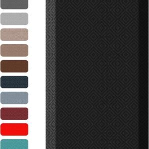 Ophanie Kitchen Mats for Floor, 3/4 inch Thick, 20x39 Anti Fatigue Cushioned Mat, Kitchen Rugs, Waterproof, Comfort Ergonomic Standing Mat for Office, Home, Sink, Black Non-Slip Ridged Bottom